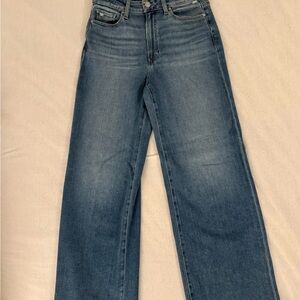 PAIGE Medium Wash Blue Wide Leg Jeans Anessa Size 28 / 31”